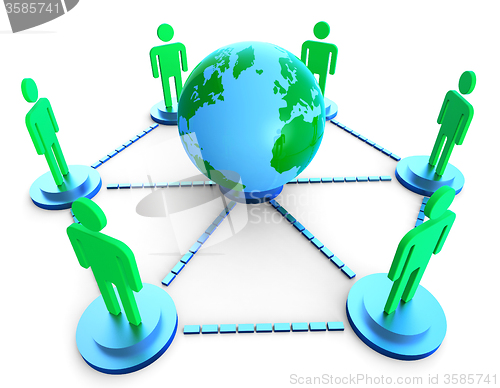 Image of Worldwide Communication Shows Computer Network And Chatting