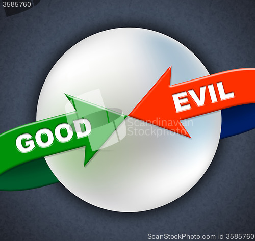 Image of Good Evil Arrows Indicates All Right And Awesome