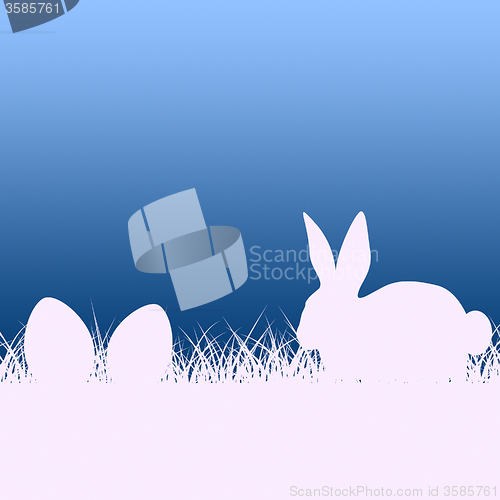 Image of Easter Egg Represents Bunny Rabbit And Copy