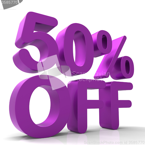 Image of Fifty Percent Off Indicates Closeout Save And Clearance