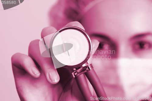 Image of Portrait of a young doctor with stethoscope.