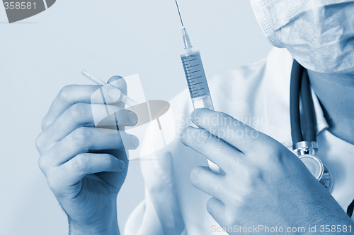 Image of Portrait of a young doctor with stethoscope.