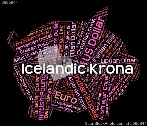 Image of Icelandic Krona Shows Worldwide Trading And Broker