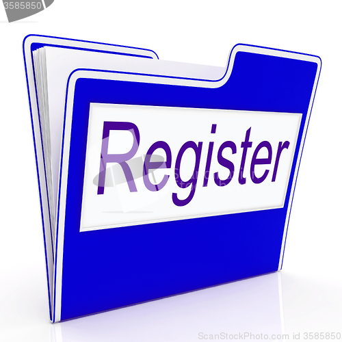 Image of File Register Indicates Sign Up And Membership