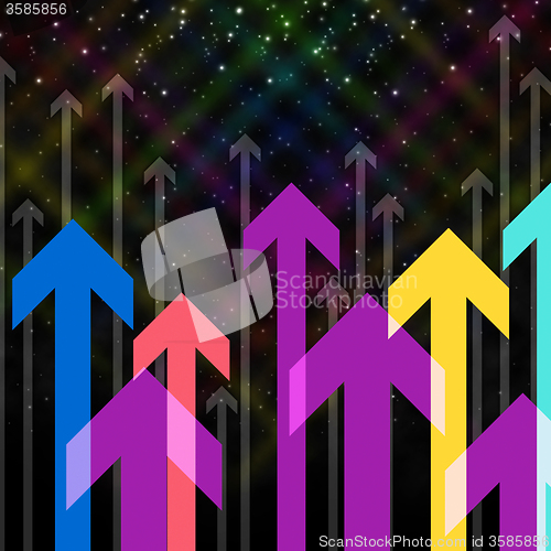 Image of Sky Arrows Background Means Upwards Growth And Direction\r