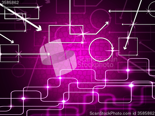 Image of Pink Shapes Background Shows Geometry And Curvy Rectangles\r