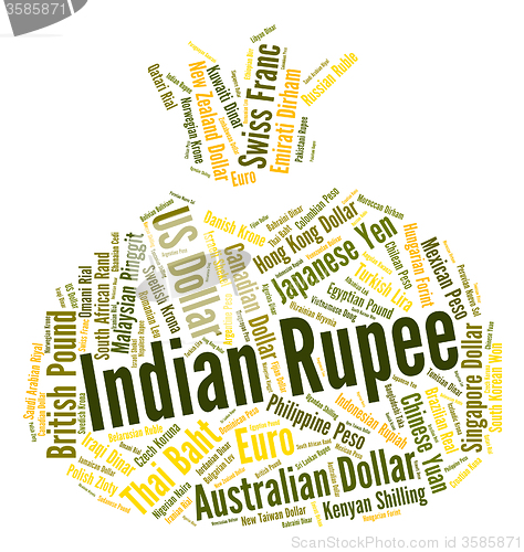 Image of Indian Rupee Shows Currency Exchange And Currencies