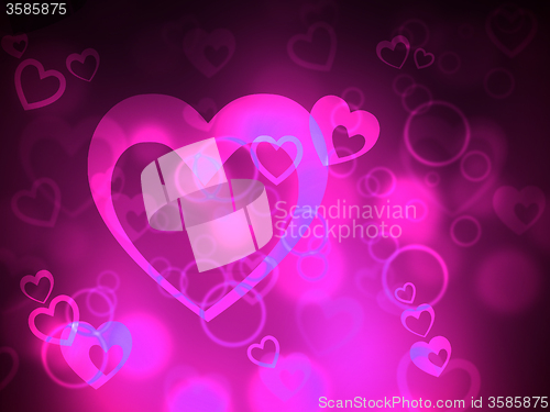 Image of Bokeh Heart Represents Valentines Day And Backgrounds