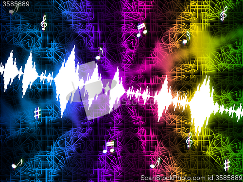 Image of Soundwaves Background Mean Making And Playing Music\r