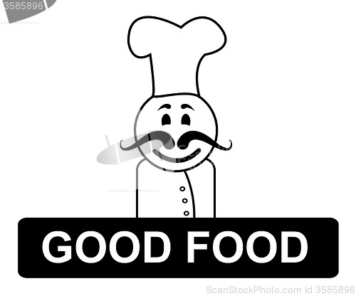 Image of Good Food Chef Indicates Cooking In Kitchen And Competent