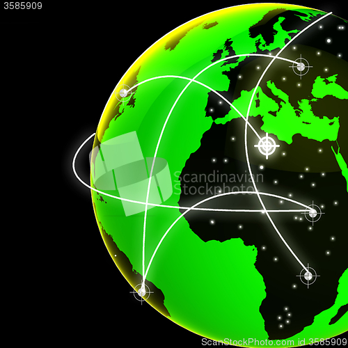 Image of Global Network Indicates Digital Communication And Globe