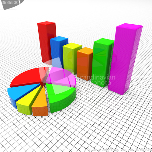 Image of Pie Chart Shows Business Graph And Charting