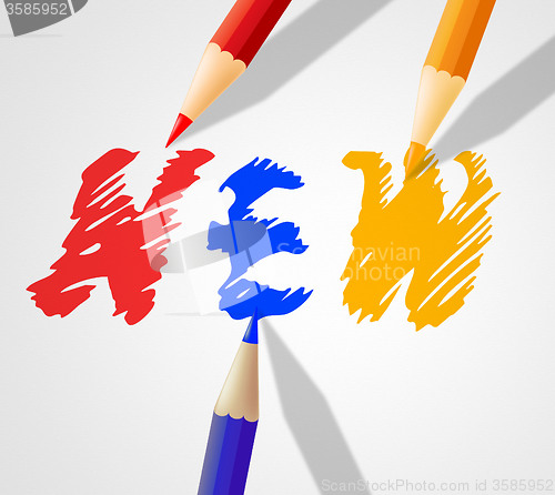 Image of New Word Shows Up To Date And Drawing