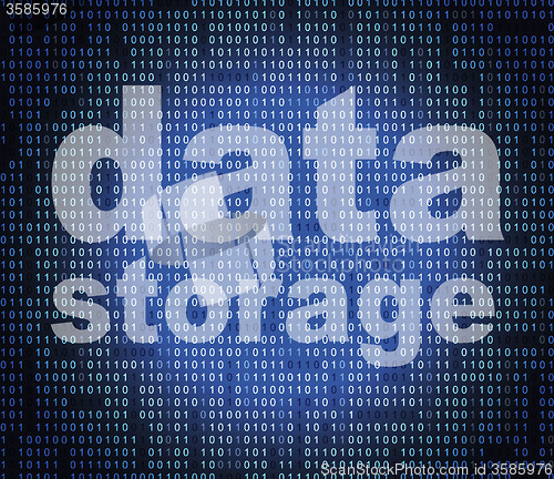 Image of Data Storage Means Hard Drive And Bytes