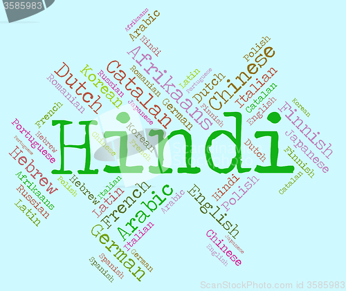 Image of Hindi Language Shows Vocabulary Word And Communication