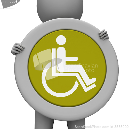 Image of Sign Wheelchair Means Hospital Handicap And Advertisement