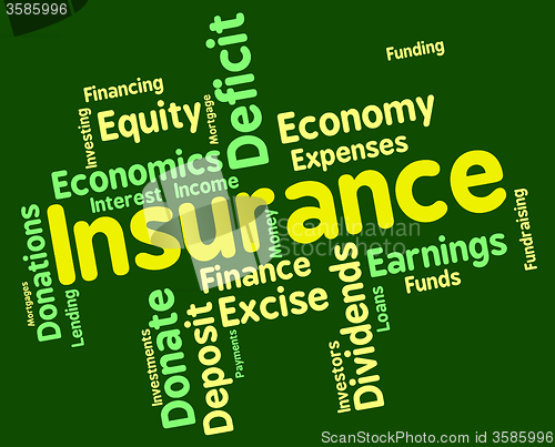 Image of Insurance Word Represents Financial Words And Contracts