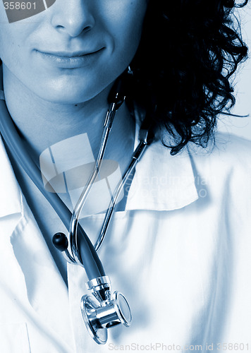 Image of Portrait of a young doctor with stethoscope.