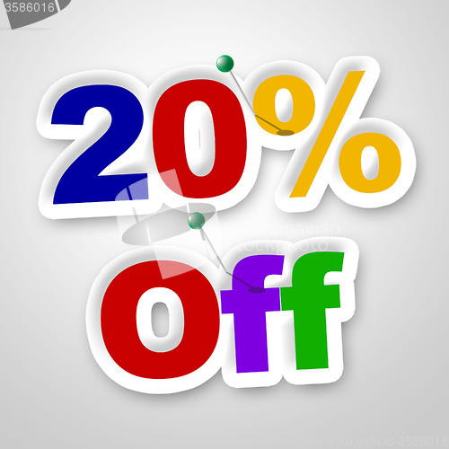 Image of Twenty Percent Off Indicates Reduction Savings And Save