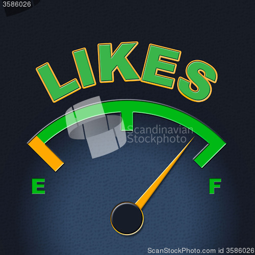 Image of Likes Gauge Shows Social Media And Display