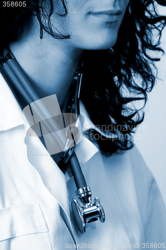 Image of Portrait of a young doctor with stethoscope.