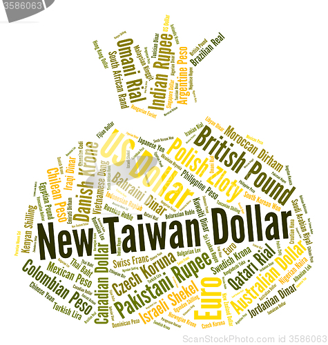 Image of New Taiwan Dollar Shows Exchange Rate And Dollars