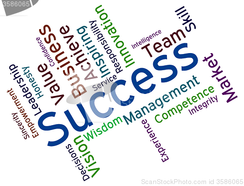 Image of Success Words Shows Text Prevail And Resolution