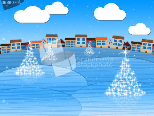 Image of Landscape Xmas Means Merry Christmas And Celebration