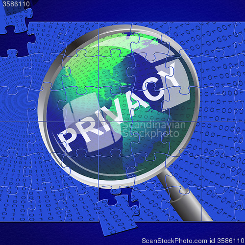 Image of Privacy Magnifier Indicates Forbidden Classified And Confidentiality