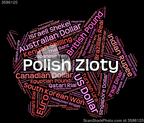 Image of Polish Zloty Represents Currency Exchange And Coinage