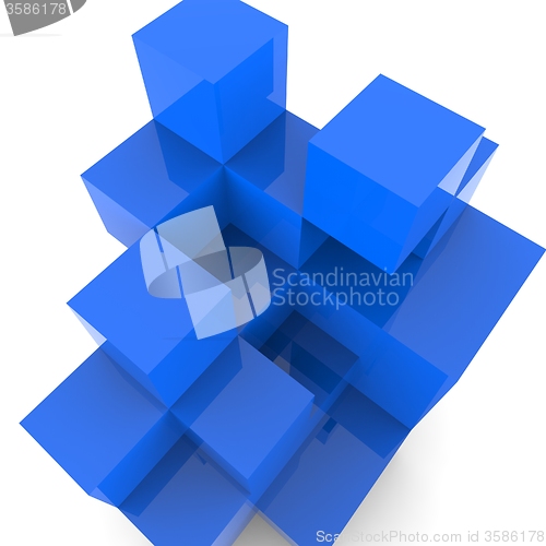 Image of Blocks Design Shows Building Activity And Abstract