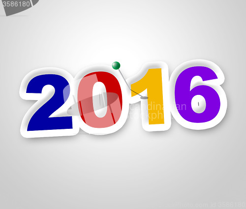 Image of New Year Indicates Two Thousand Sixteen And Advertisement