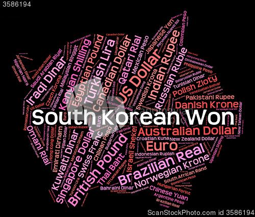 Image of South Korean Won Means Forex Trading And Currency