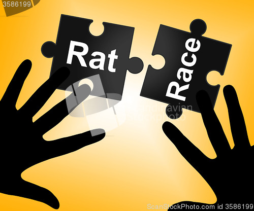 Image of Rat Race Means Lifestyle Worked And Drudgery