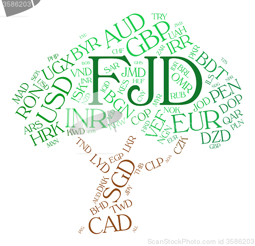 Image of Fjd Currency Represents Foreign Exchange And Broker