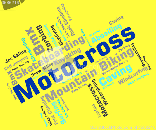 Image of Motocross Words Indicates Motor Extreme And Motorbikes