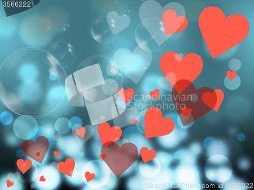 Image of Hearts Background Represents Valentines Day And Backdrop