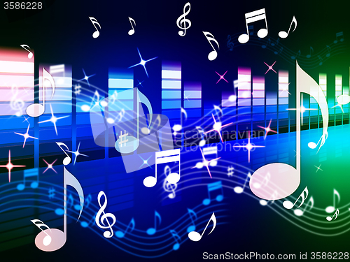 Image of Multicolored Music Background Shows Song RandB Or Blues\r
