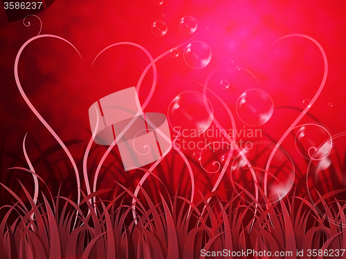 Image of Grass Heart Background Shows Loving Spring Or Beautiful Landscap