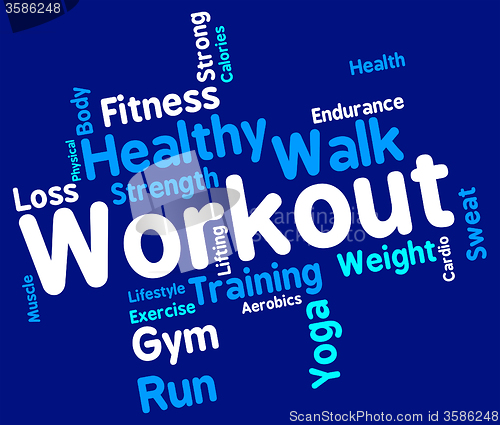 Image of Workout Words Shows Get Fit And Exercising