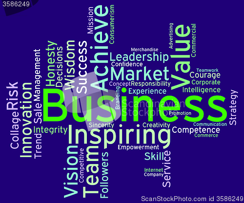 Image of Business Words Represents E-Commerce Wordcloud And Businesses