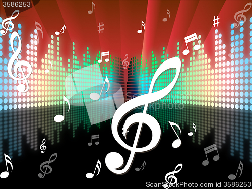 Image of Notes Equaliser Represents Sound Track And Abstract