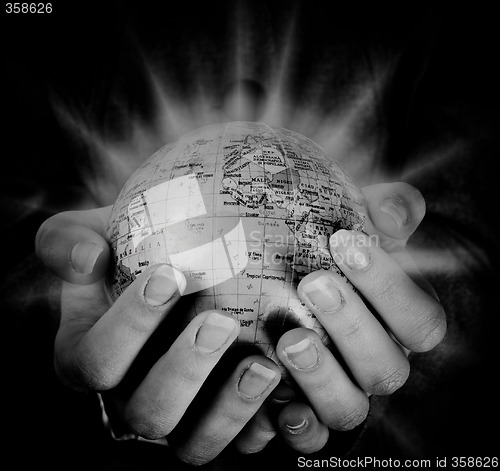 Image of Globe in a girl's hands