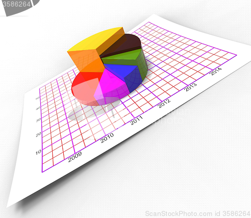 Image of Pie Chart Shows Business Graph And Biz