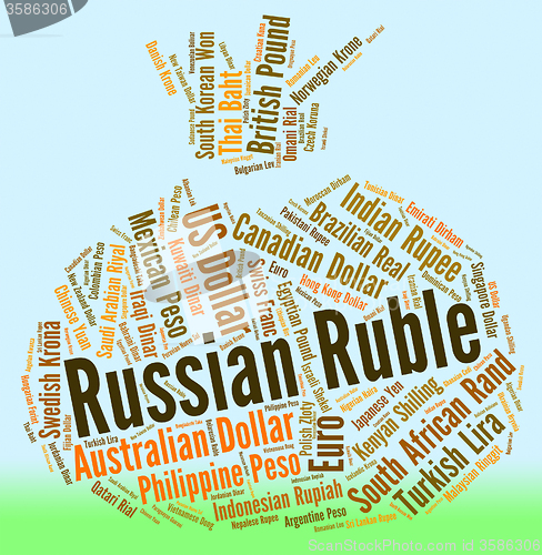 Image of Russian Ruble Indicates Foreign Currency And Exchange