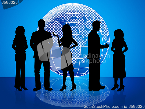 Image of Business People Means Globally Businesswoman And Colleagues