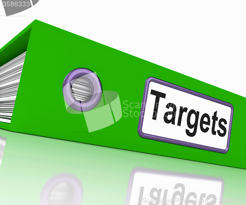 Image of Targets File Represents Aiming Folder And Document