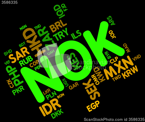 Image of Nok Currency Indicates Norwegian Krone And Exchange