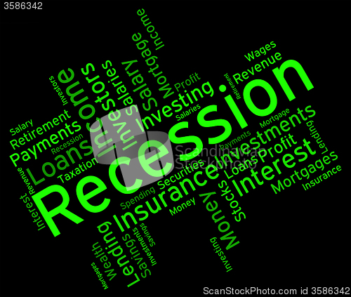 Image of Recession Word Represents Financial Crisis And Bankruptcy