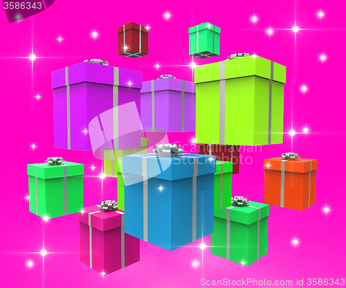 Image of Giftboxes Celebration Represents Parties Party And Package